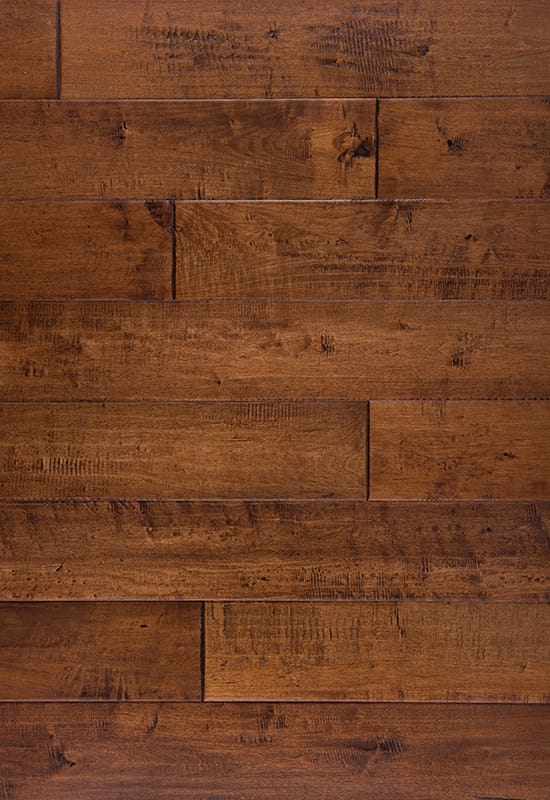 Érable chinois 125 plancher en bois massif à la main